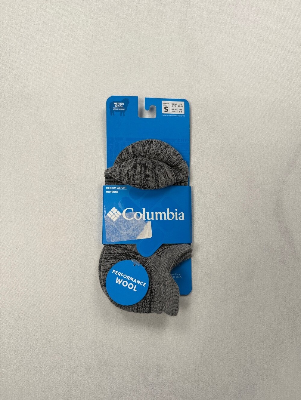 Columbia Wool Socks Gray Modern - S Women 4 - 7.5 Youth 4Y - 6Y NWT